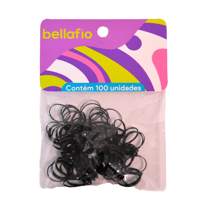 Elástico de silicone preto para cebolo - 100 unidades