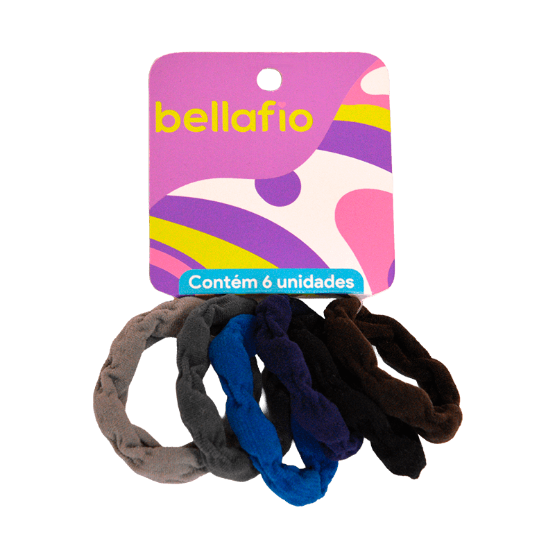 Elásticos de tecido para cabelo - 6 unidades